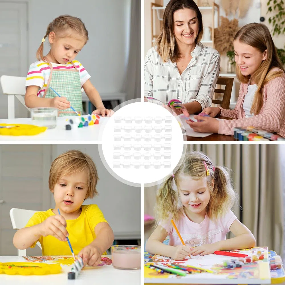 40 Strisce 240 Vasi Strisce di Vernice Vuote Strisce Mini di Vernice Plastica Mini Vasi Per Pittura Contenitori Mini Barattolo di Vernice per la Pittura Artistica e Strumenti di Apprendimento