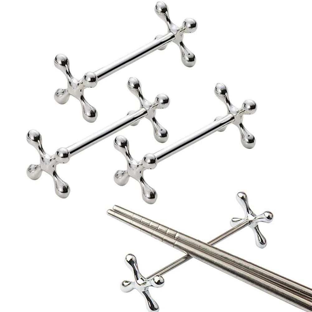 4 Pezzi in Lega Bacchette Supporto Supporto forchette Coltello Supporto cremagliera in Metallo Decorazione da Tavolo ()