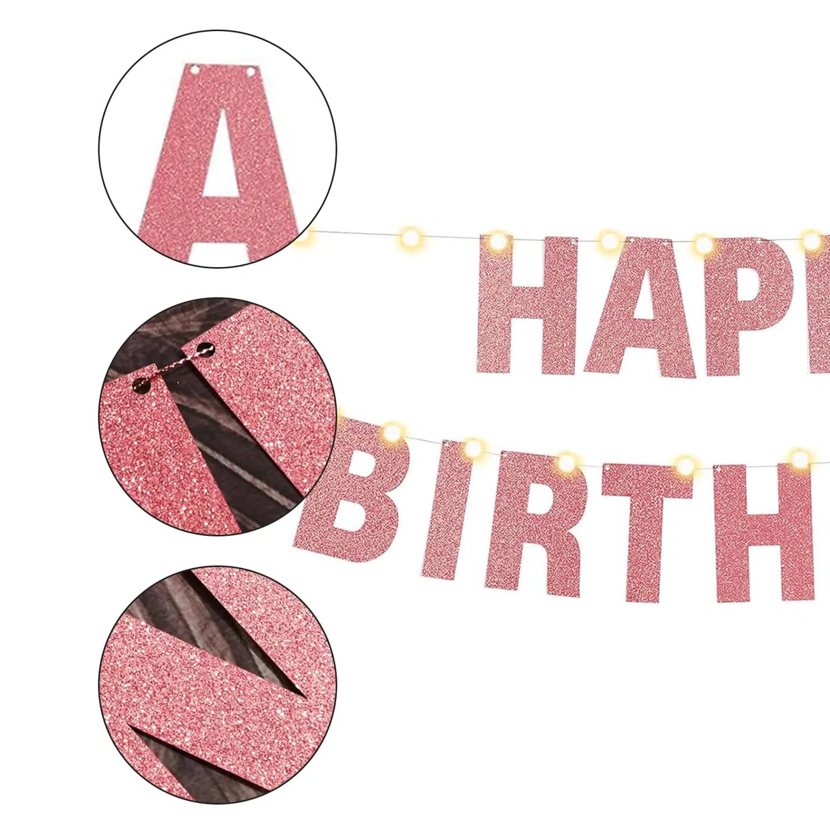 107 striscioni numeriche con lettere personalizzate, per compleanno, Natale, carnevale, feste (oro rosa)