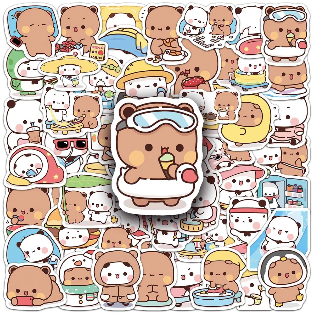 110 Pezzi Adesivi Bubu Dudu per bambini, Dudu Bubu Simpatica Decorazione, Cartone Animato Panda Adesivi impermeabili, Decorazione per laptop, skateboard, scrapbook, borraccia, bambini