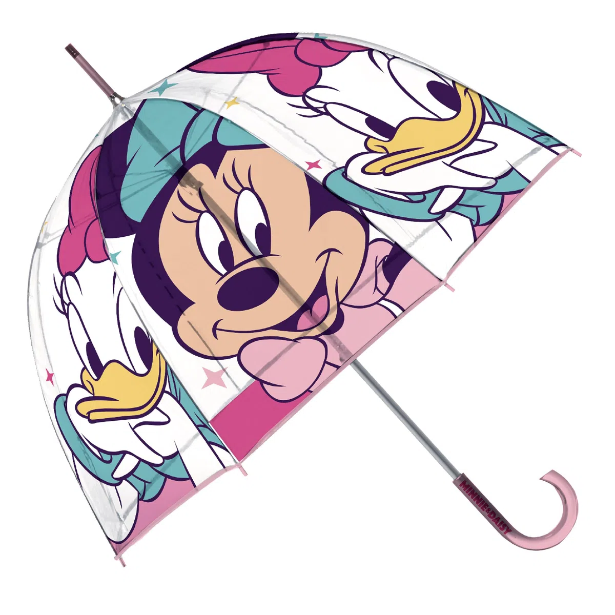 ARDITEX Ombrello per bambini, trasparente, Minnie Mouse, EVA, 67 cm, a forma di bolla, apertura manuale, 8 pannelli