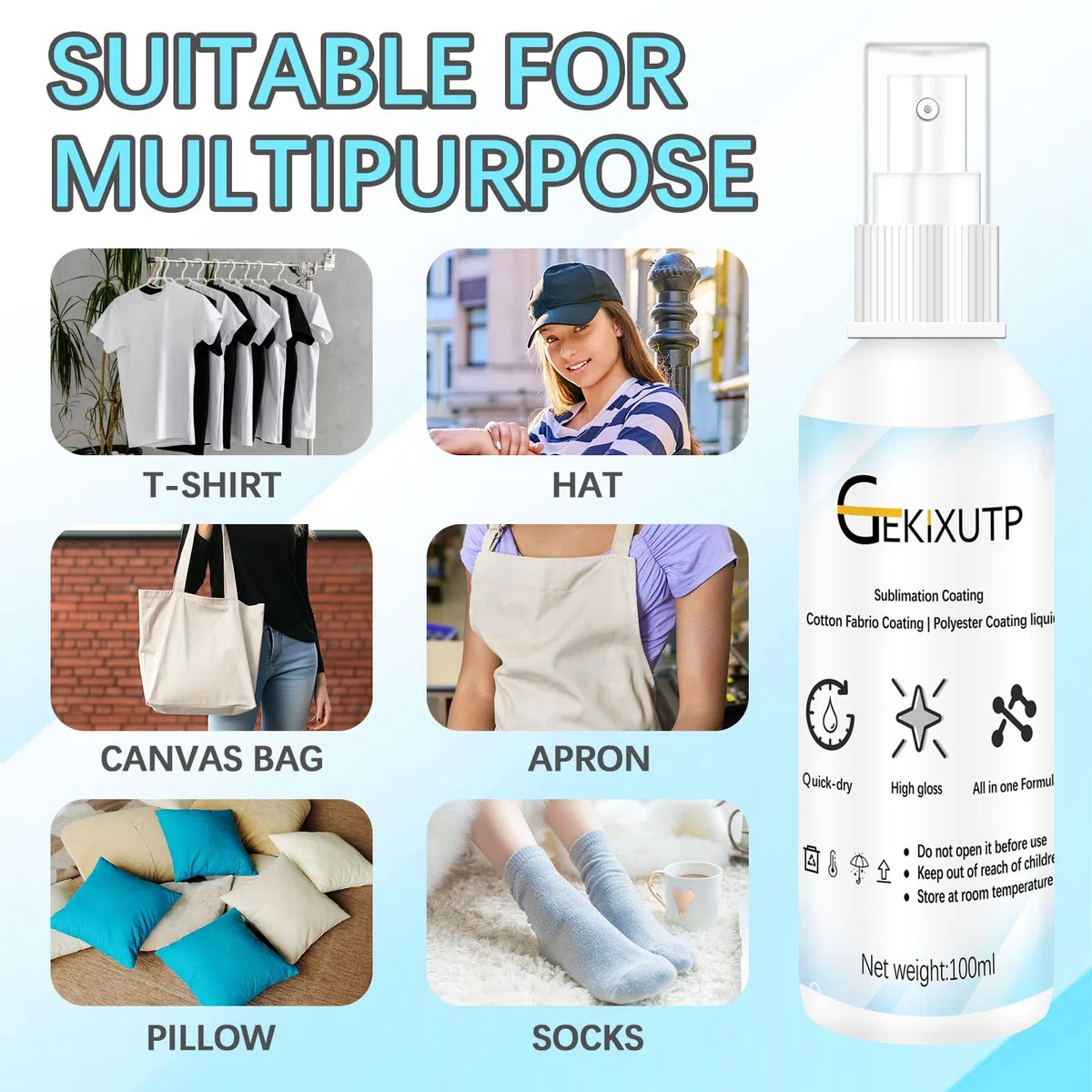 4 pz Sublimazione Spray per Camicie di Cotone, Sublimazione Rivestimento Spray per T-Shirts