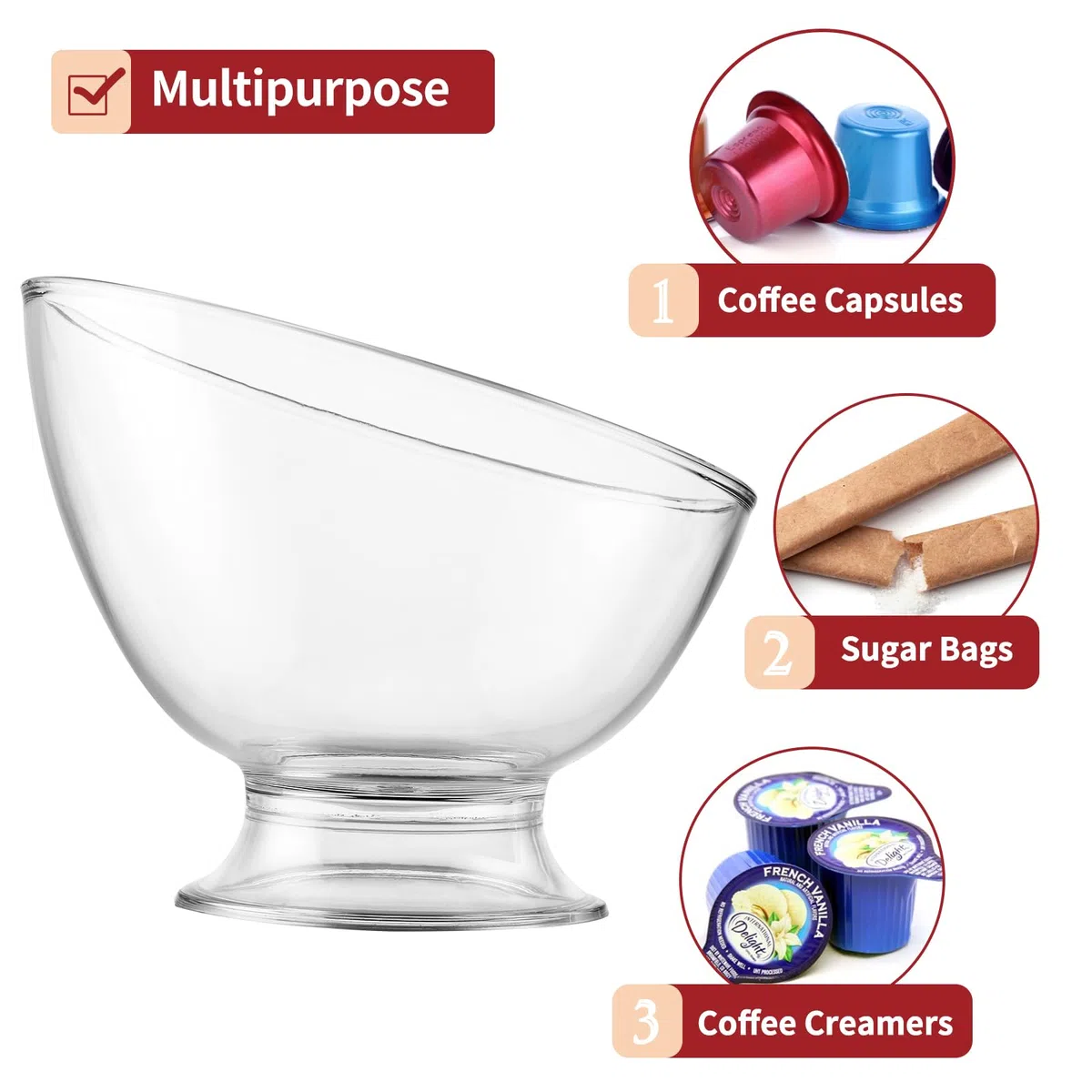 Contenitore per capsule di caffè, porta lattiera, ciotola organizer per cialde di caffè