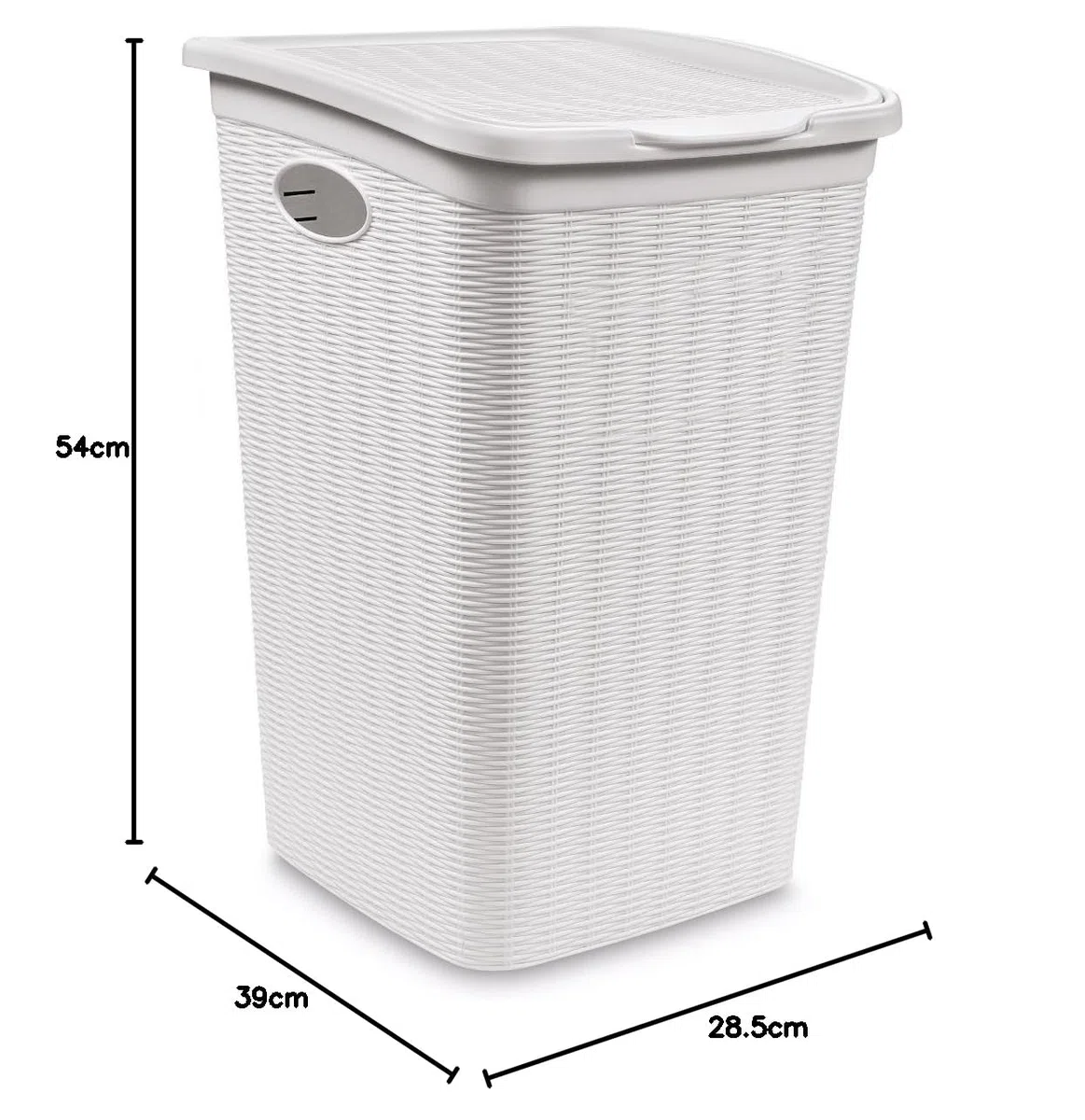 Stefanplast Elegance Porta Biancheria, Bianco, 28.5 x 39 x 54 cm