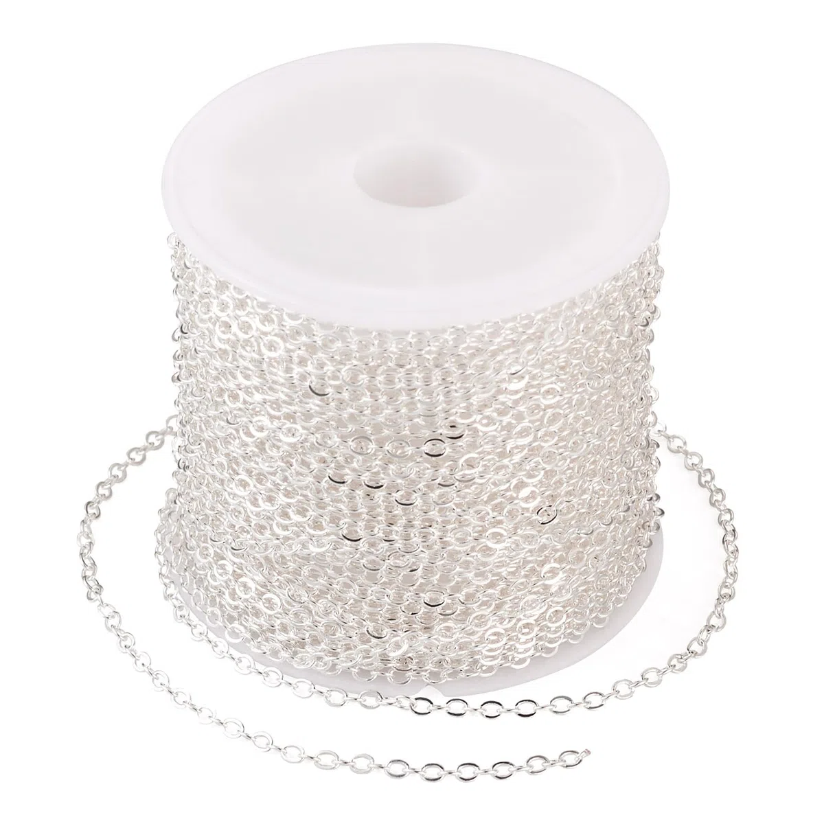 Craftdady Collana placcata in argento da 33 piedi per gioielli, 2,5 x 2 mm, per creazione di gioielli, bracciali, collane