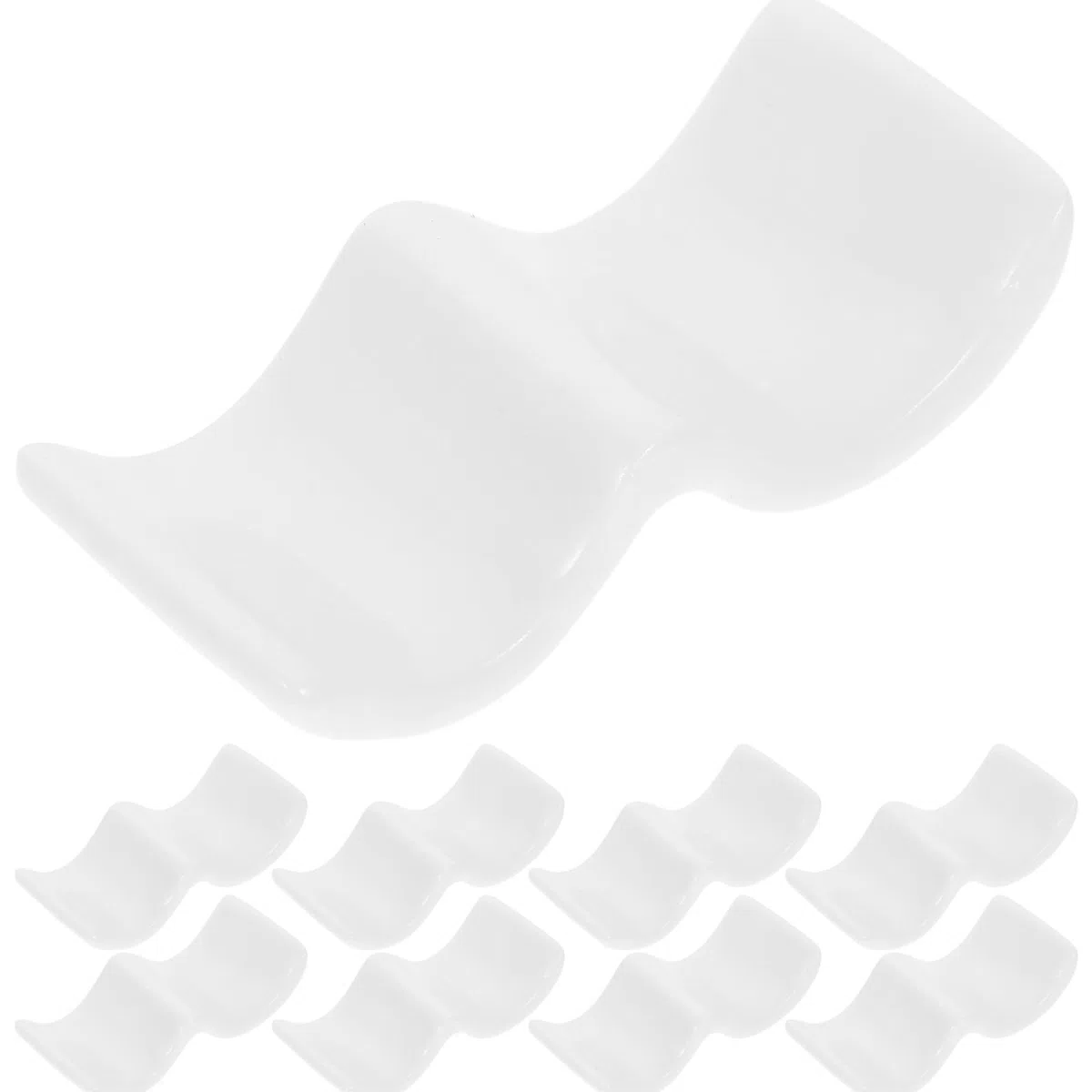YARNOW Poggia Posate in Porcellana 10 Pezzi, Porta Bacchette e Cucchiai in Ceramica, Supporto Tavola per Cena Sushi e Ristorante, Accessori Pratici per Casa