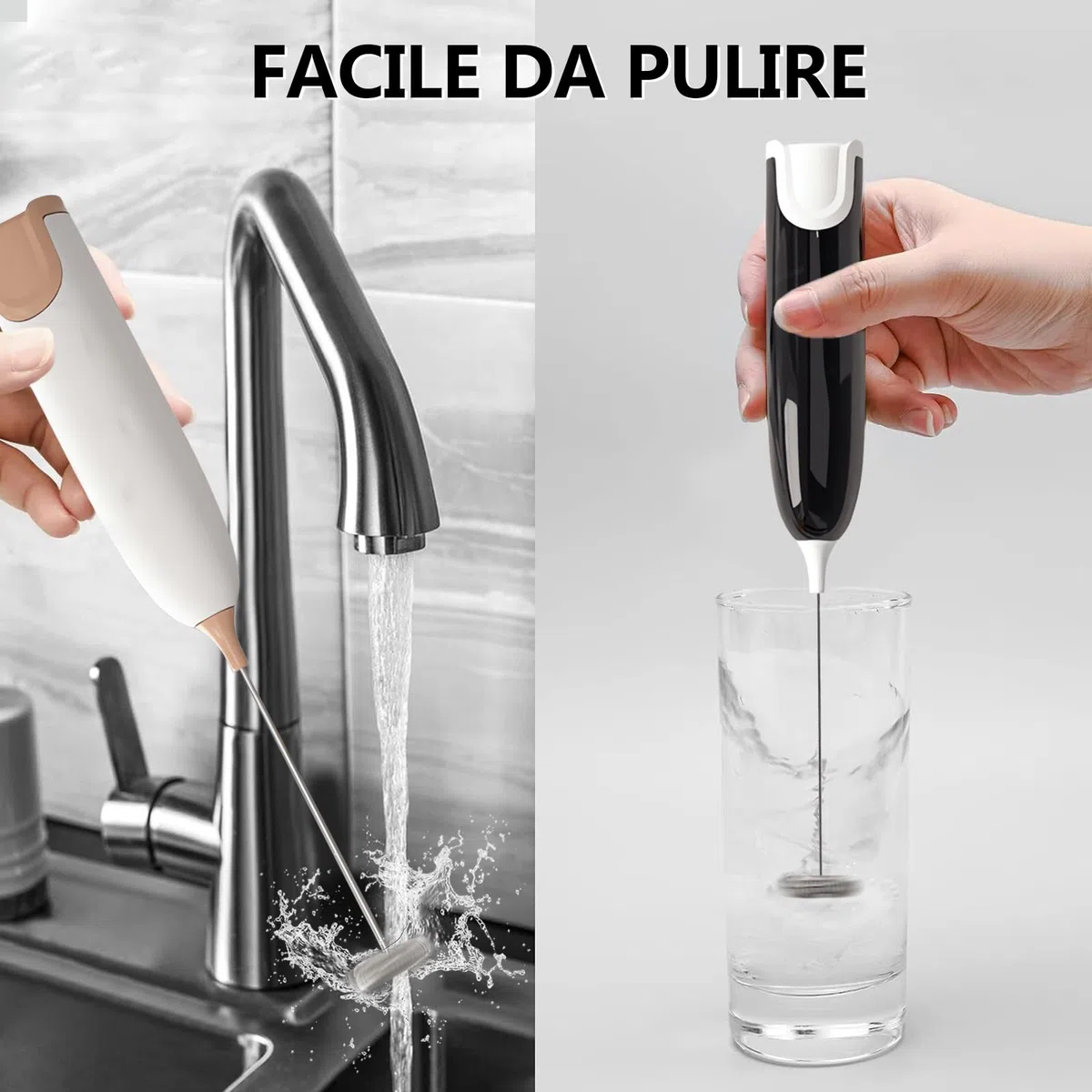 2 Pezzi Frullatrice Elettrica per Caffè al Latte, Funziona a Batteria, Frullatrice Elettrica Latte con Supporto in Acciaio Inossidabile, per Latte, Cappuccino, Caffè