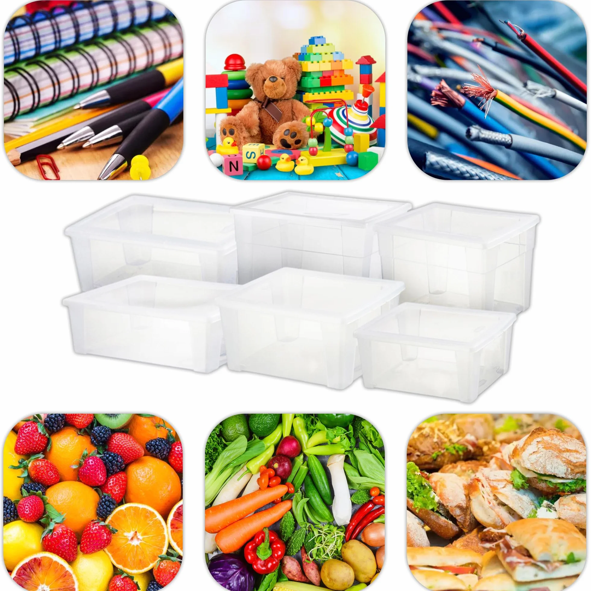 Stefanplast Visualbox - Contenitore multiuso con chiusura a scatto, 30 L, Trasparente, XXL - 59 x 39 x 17 cm
