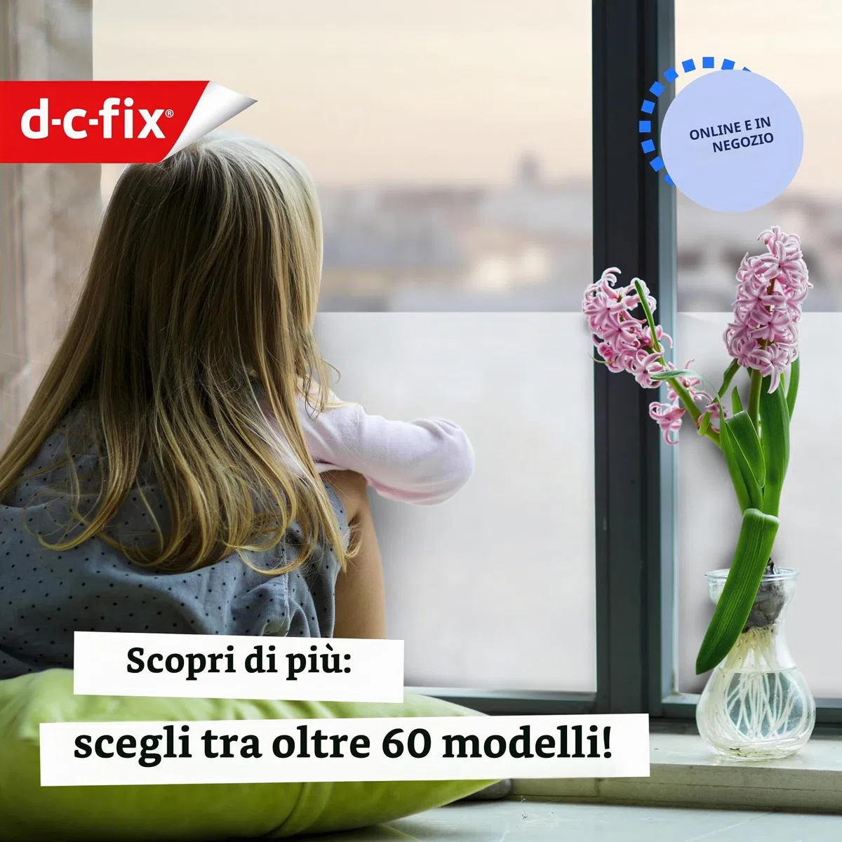 d-c-fix pellicola per finestra Opal 67,5 cm x 2 m – pellicola oscurante autoadesiva con motivo moderno per superfici in vetro – autoadesiva, opaca, decorativa