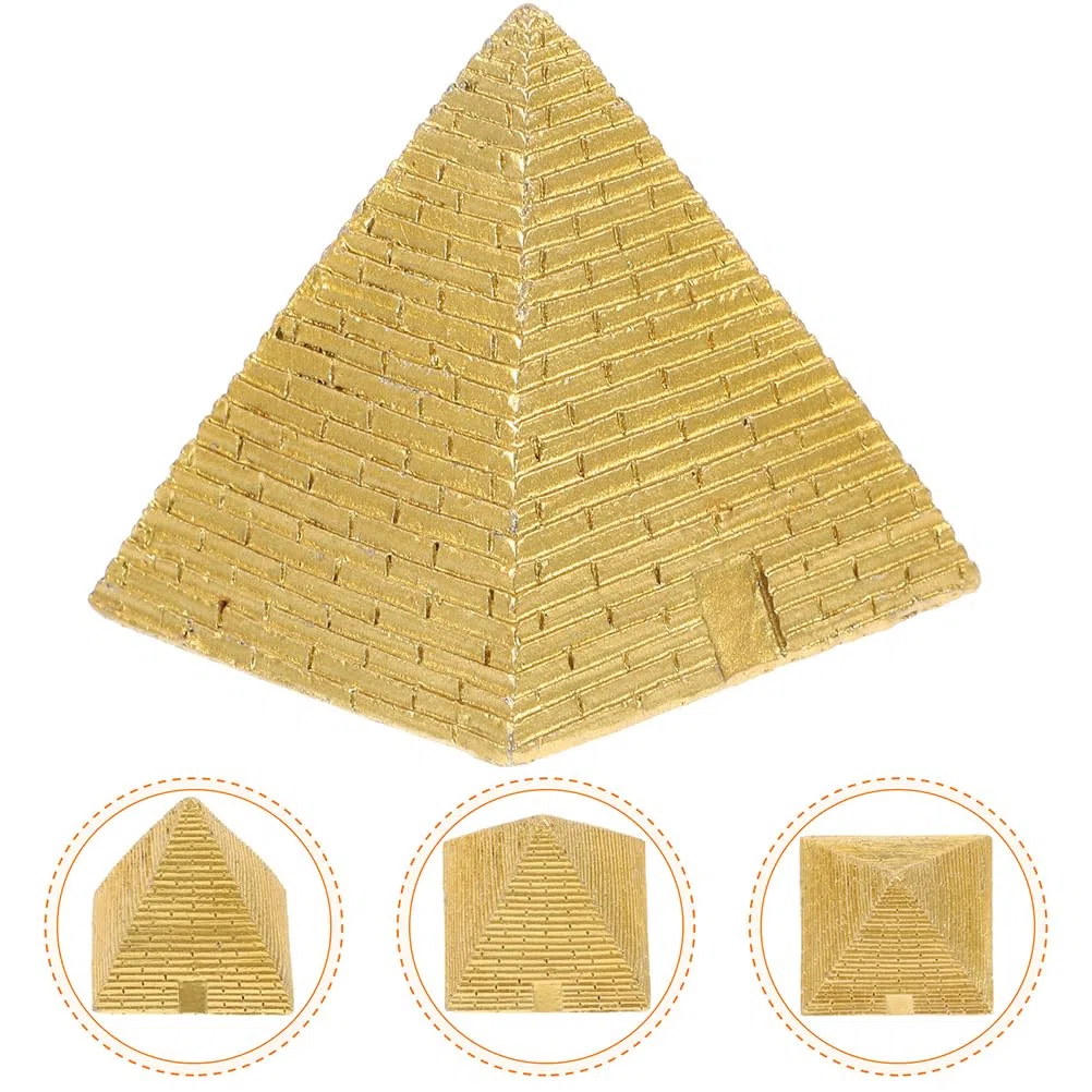 Zerodeko Statuetta di Piramide Egizia da 2 Pezzi, Mini di Piramide Egizia in Resina, di Edificio Antico per Acquario, Terrario, Tavolo di Sabbia Zen