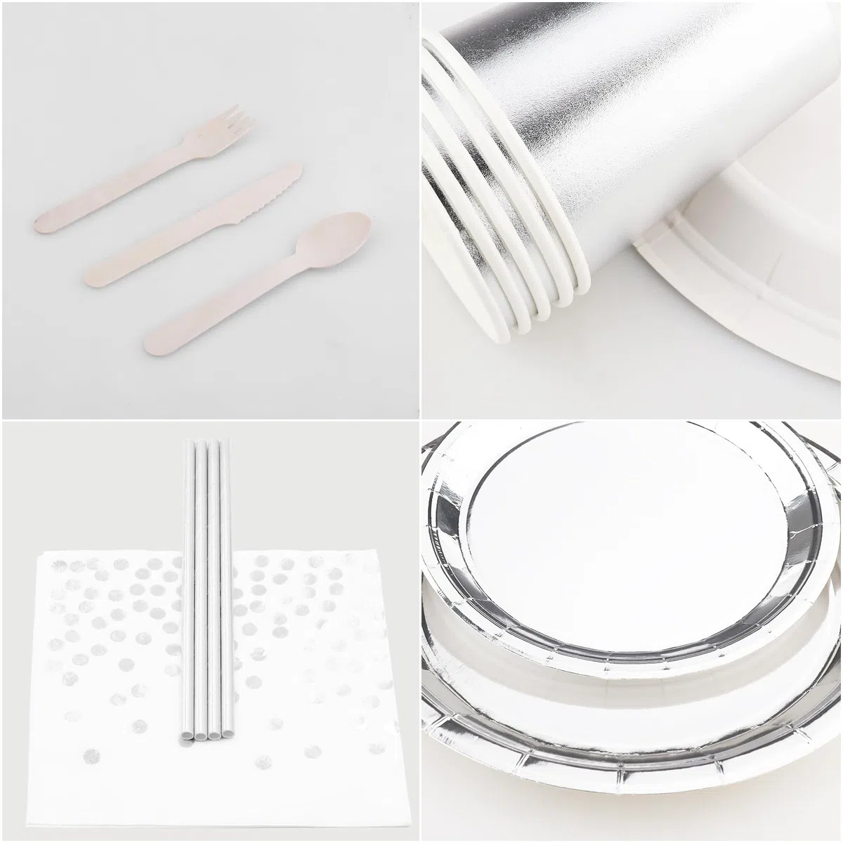 Stoviglie per Feste, 200 Pezzi Stoviglie Carta Set per Nuziale Doccia, Fidanzamento Matrimonio e Compleanno
