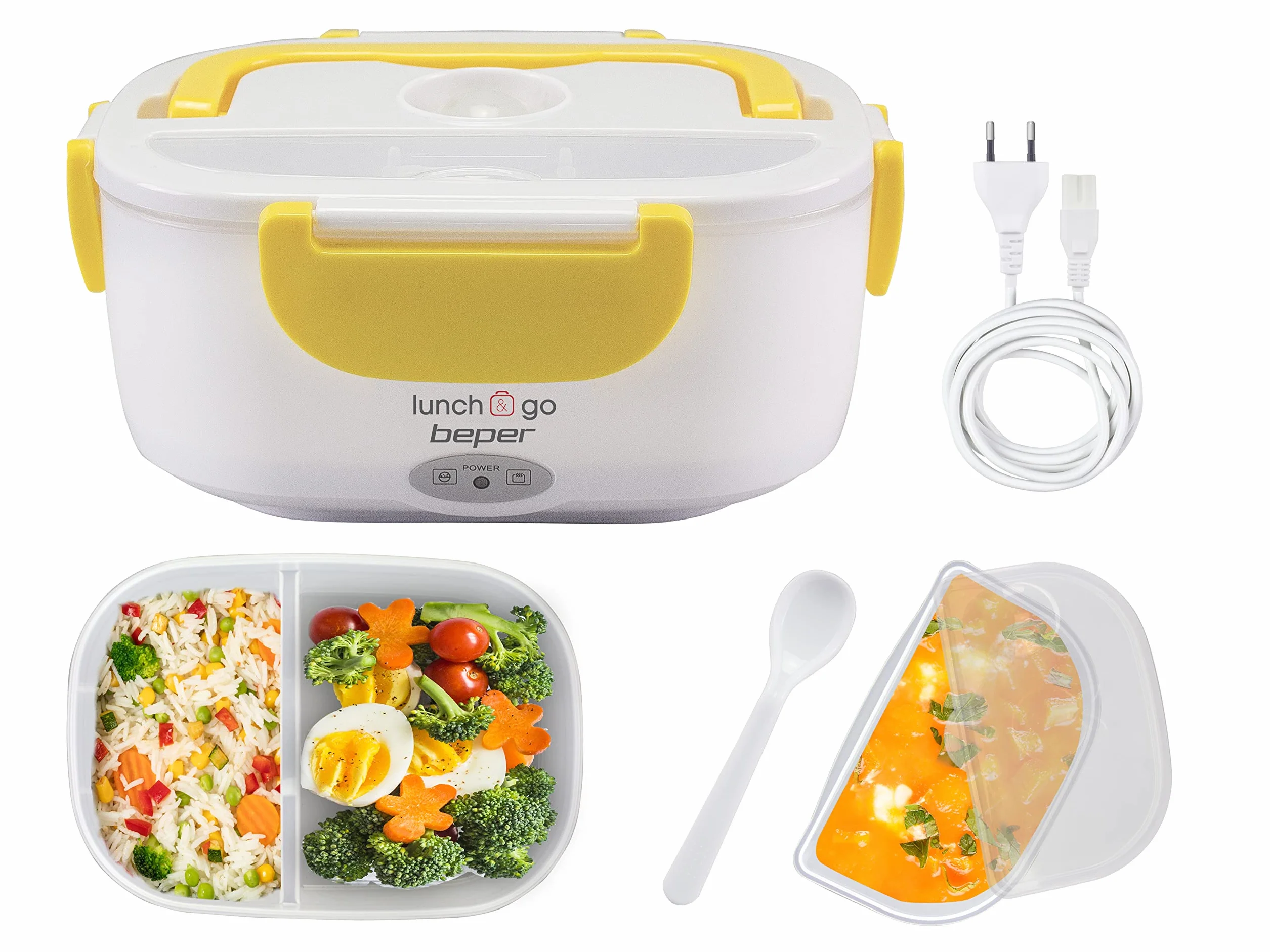 BEPER 90.920G Lunch & Go Scaldavivande Elettrico Portatile 220V Giallo