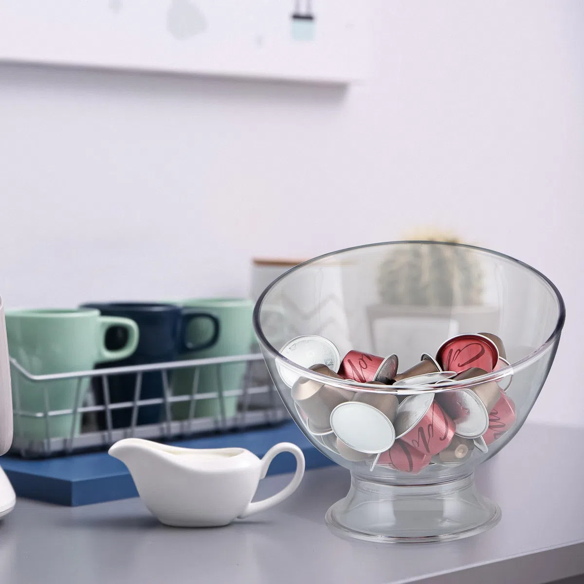 Contenitore per capsule di caffè, porta lattiera, ciotola organizer per cialde di caffè