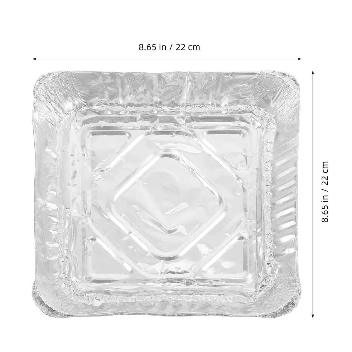 Ipetboom Teglie in Alluminio Usa e Getta Quadrate 23x23 Cm per Friggitrice ad Aria e Forno, Vassoi per Alimenti Resistenti Alte Temperature, per Arrostire Cuocere Scaldare, Confezione 30 Pezzi
