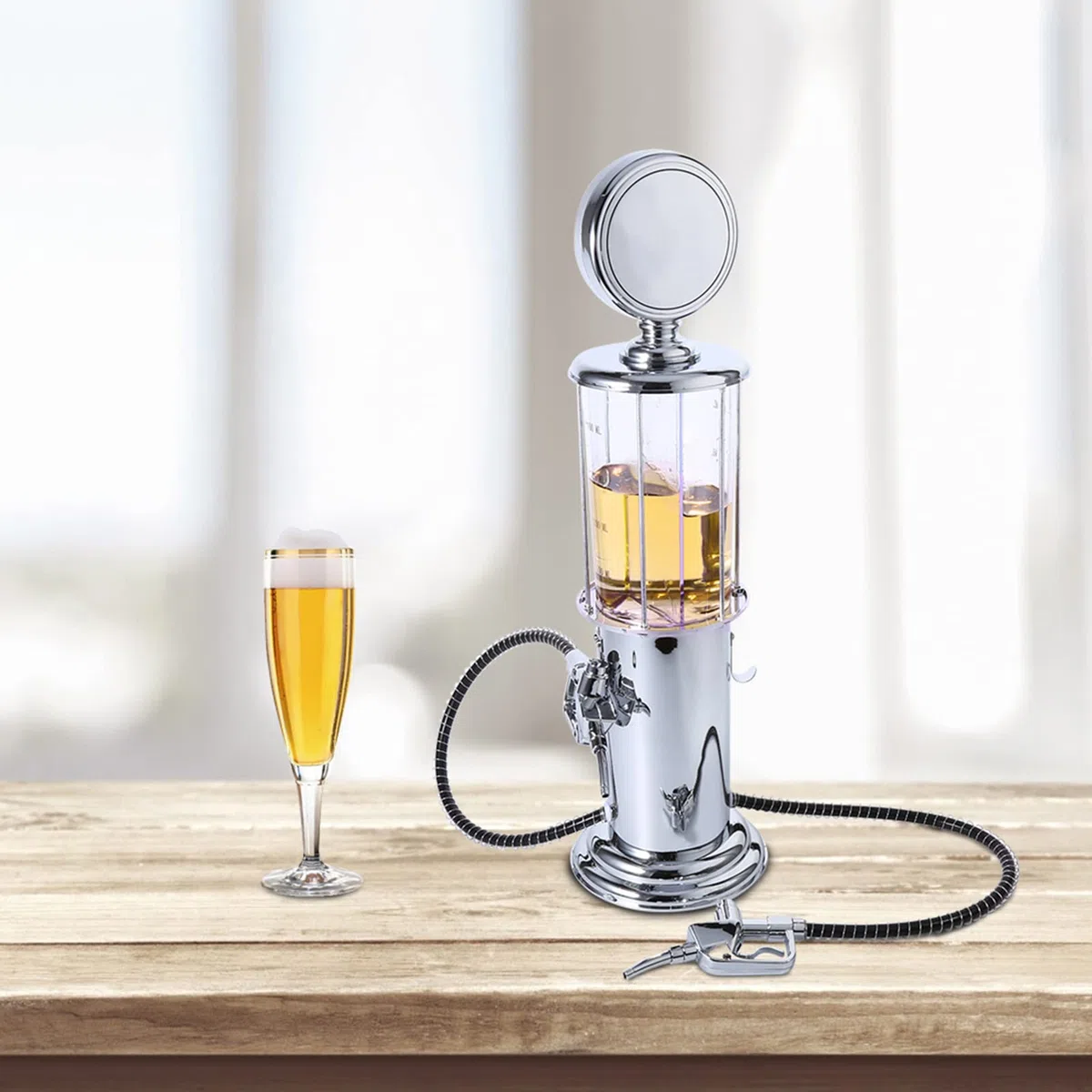 Tyenaza Distributore di liquori, distributore di birra bar metallo doppia pistola pompa a gas ugello birra vino liquore dispenser soda bevande versatore