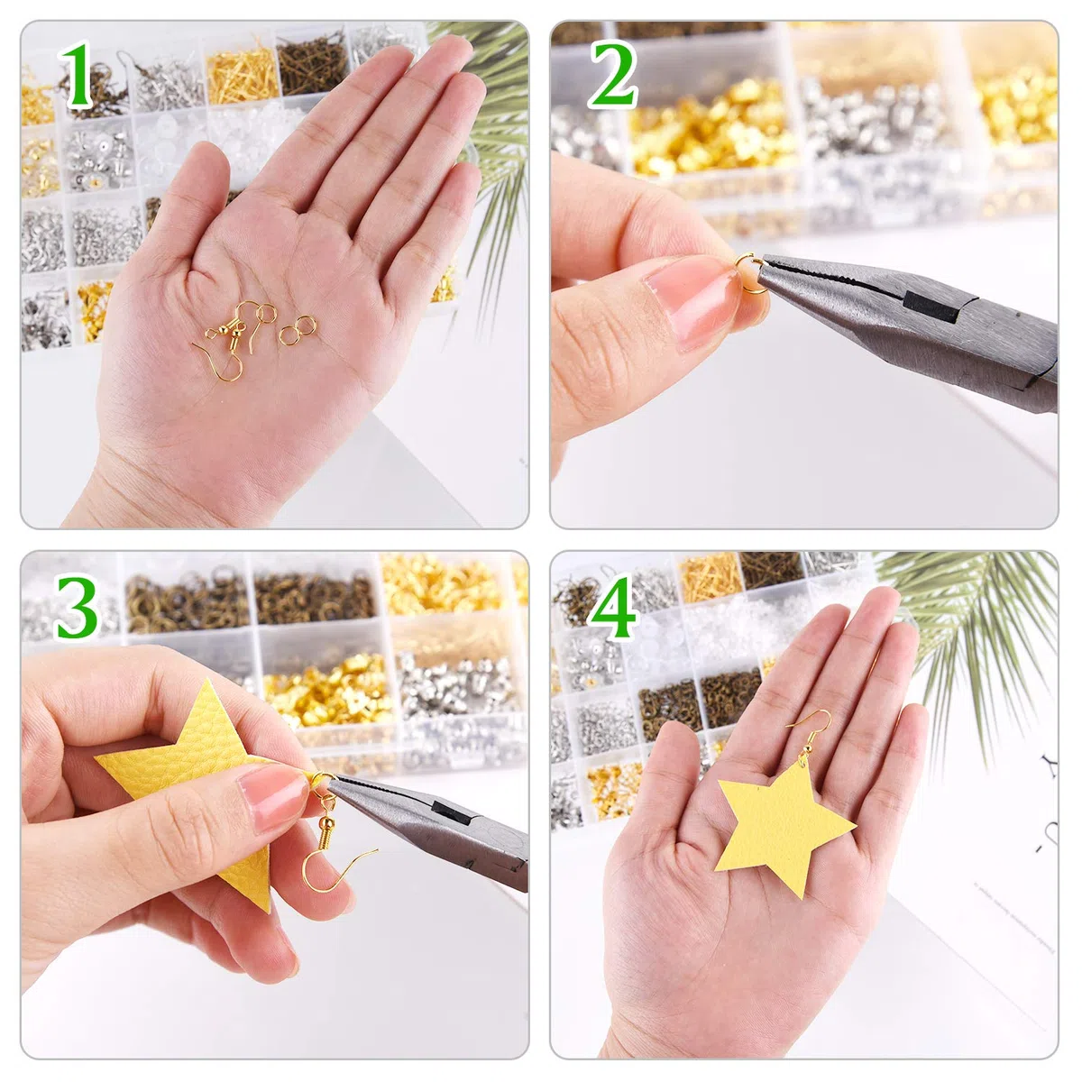 CHRORINE 2940PCS Kit per creazione di Orecchini Ganci per Orecchini Anelli di Salto per orecchino per la Fabbricazione e la Riparazione di Orecchini