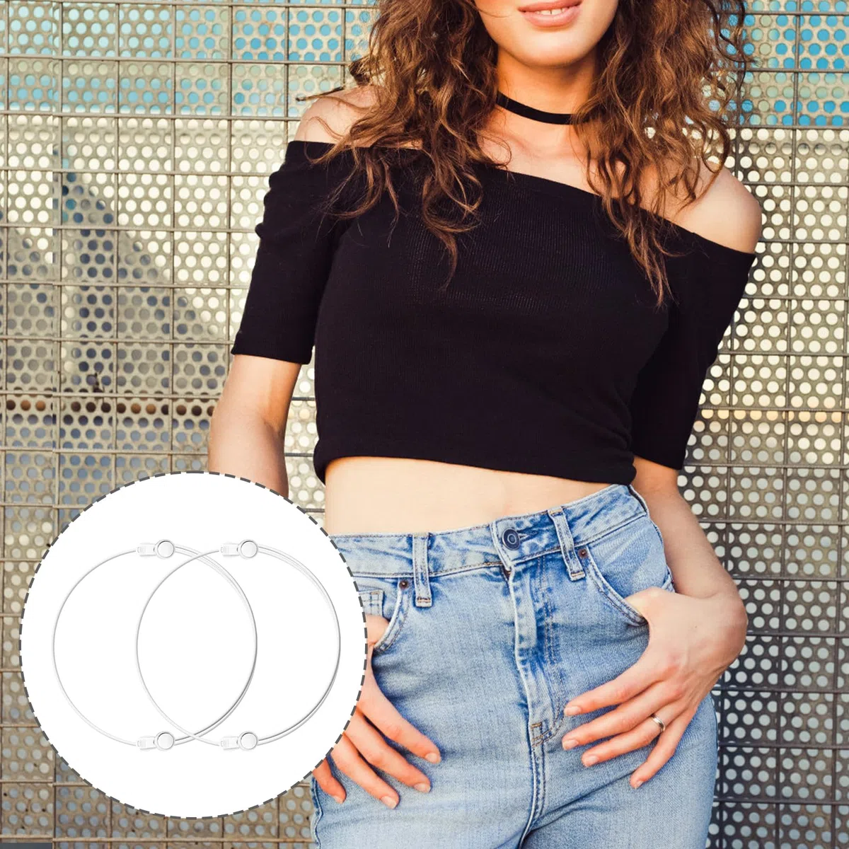 BOXOB 2pz Fascia Regolabile, Regolabili Fascia Abbigliamento Cintura Elastica Corda Elastica Fascia Abiti per Accorciare Rimboccare Top Corto Cinturino Maglietta Camicia
