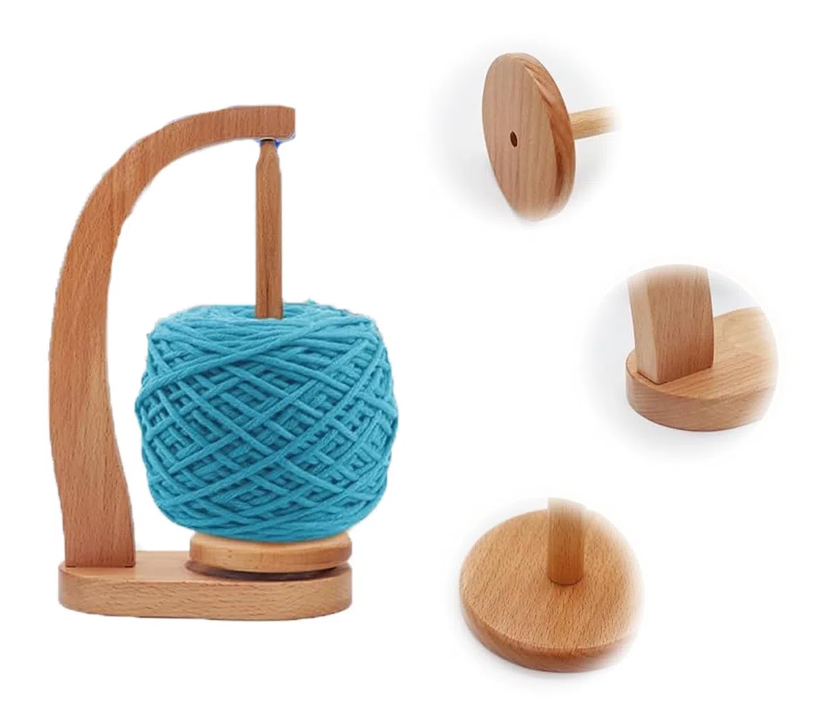 Avvolgitore per Lana, avvolgitore Rotante per Filati, Porta Rocchetto Magnetico, per Accessori da Lavoro a Maglia, Regalo, avvolgitore per Filati e Porta Rocchetto (Legno)