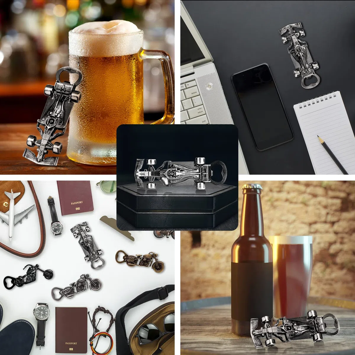 LKKCHER Apribottiglie per auto da corsa, regalo di birra unico per uomini, nuovo apribottiglie per auto, regalo di compleanno per lui, papà, marito, nonno, amico