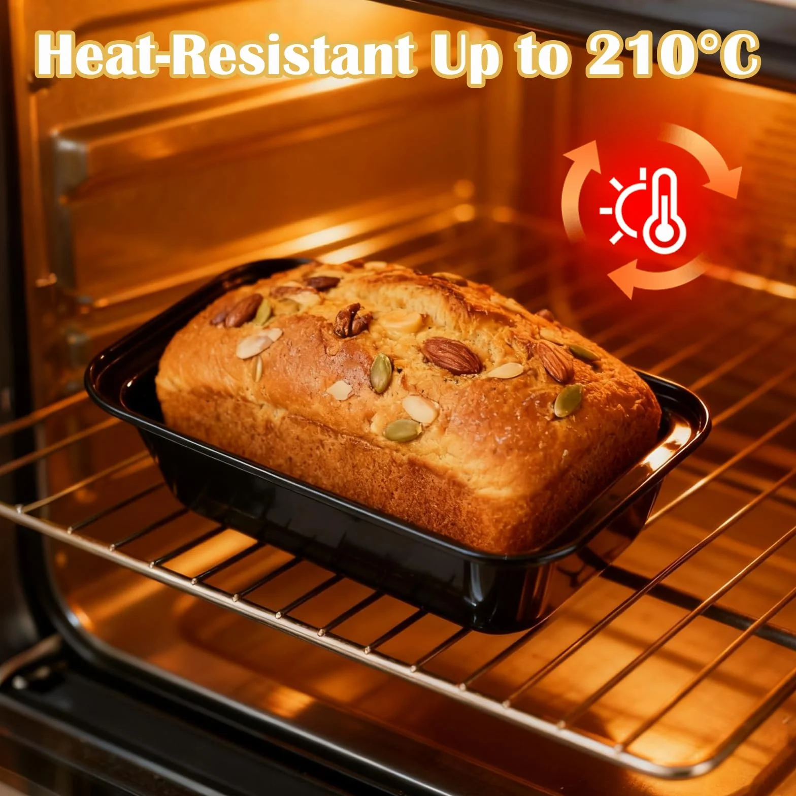 2 Pezzi Piccola Stampo Plumcake 20x10x6cm - Stampo per Pane in Cassetta Rettangolare Antiaderente, Ideale per Pane, Torte, Toast e Dolci, Compatibile con Forno e Friggitrice ad Aria Ninja