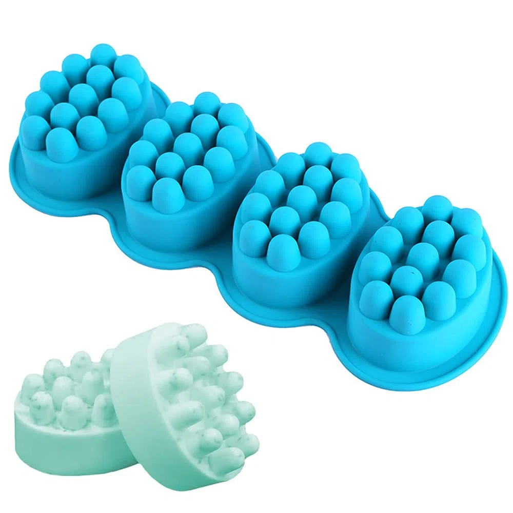 Sapone Silicone Fatto Casa Stampo, Ovale Silicone Sapon, Stampi Saponette Fai Da Te, Fatto a Mano Stampi Sapone, per Stampo Sapone Cioccolato in Gelatina Artigianale Fatto in Casa (4 Cavità)