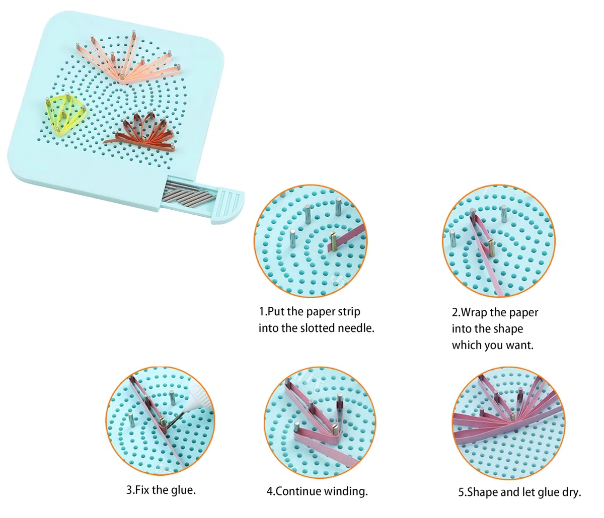 Strumento Per Quilling Tavola Quilling Board Con Perni Strumenti Quilling di Carta per Paper Quilling Strisce