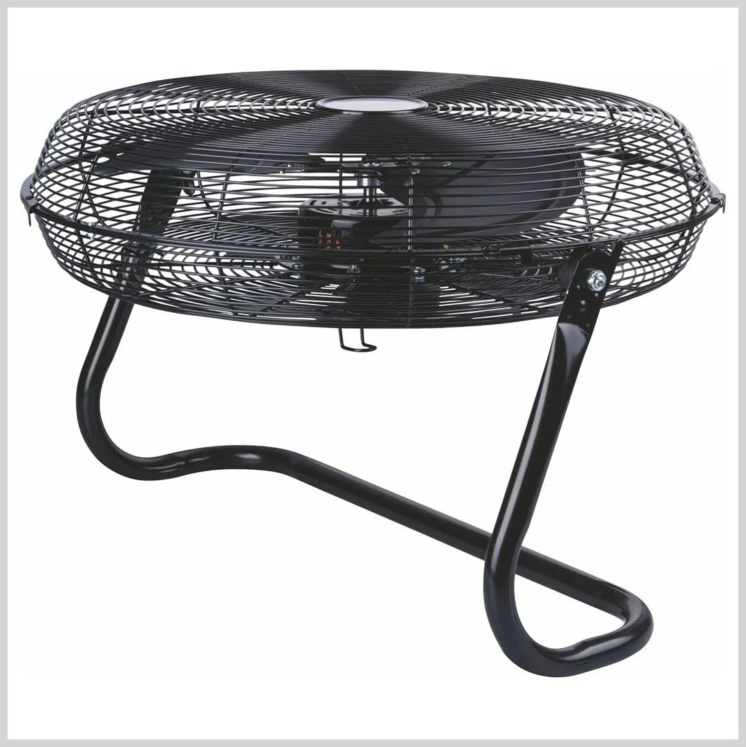 Ventilatore con Stand da Tavolo Pavimento Terra 50cm 3 Velocità Metallo Acciaio Laminato Inclinabile 100W Potente Facile da Trasportare (NERO)