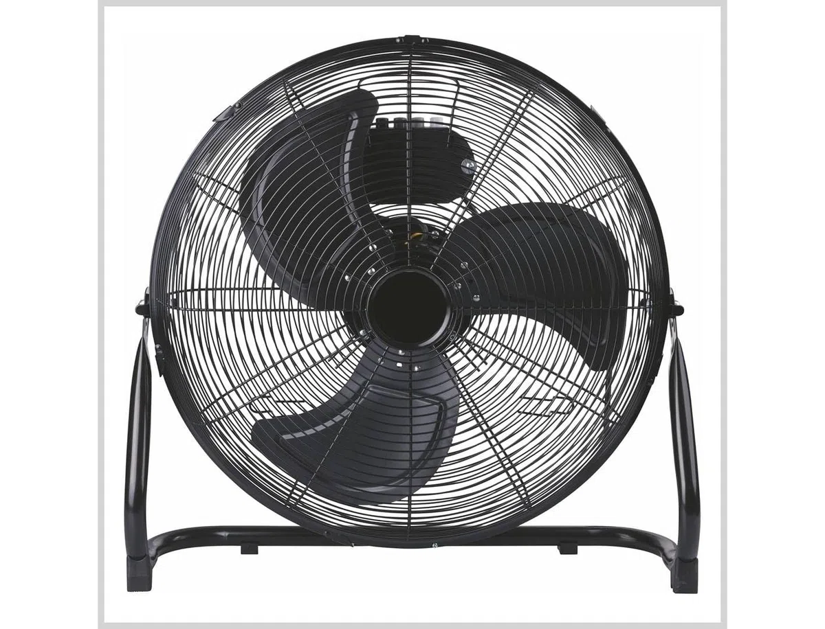 Ventilatore con Stand da Tavolo Pavimento Terra 50cm 3 Velocità Metallo Acciaio Laminato Inclinabile 100W Potente Facile da Trasportare (NERO)