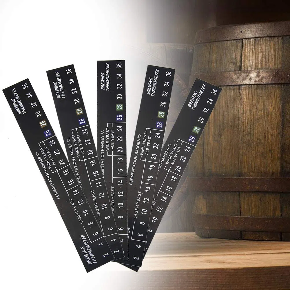 5Pz Striscia Termometrica, Adesivo LCD Termometro Birra Sticker per la Fermentazione della Birra del Vino