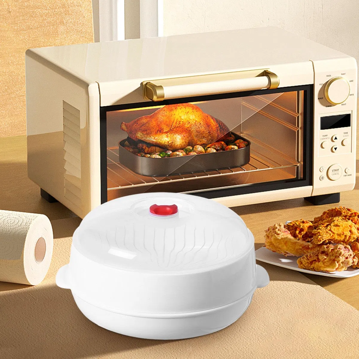 perfk Vaporiera per Microonde e Verdure Multifunzionale, Contenitore per la Conservazione