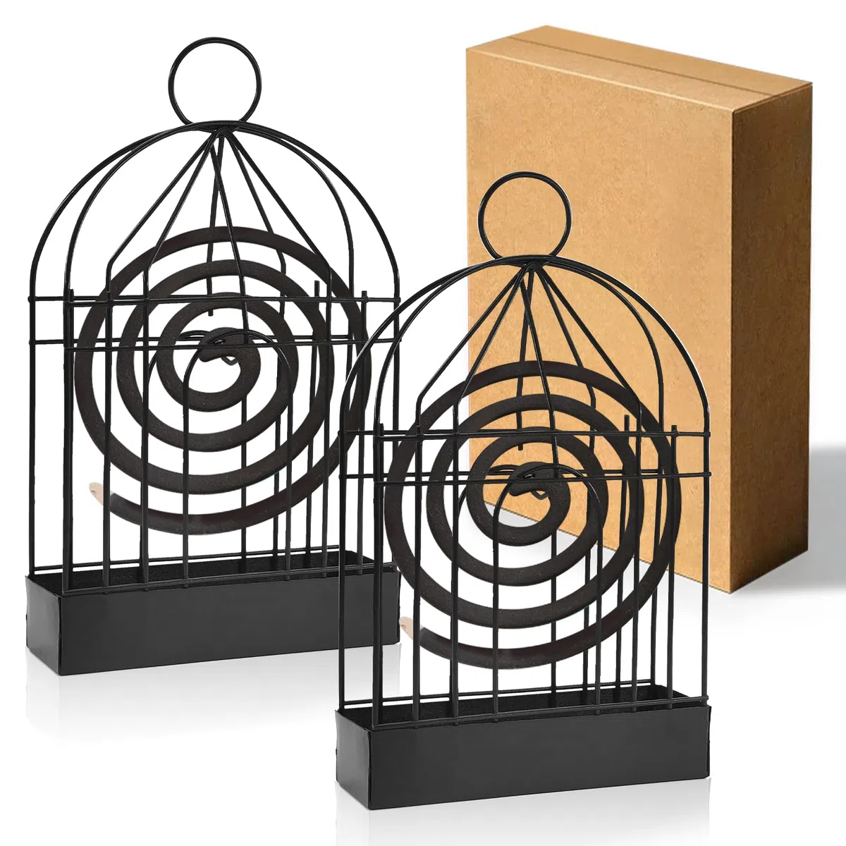 2 Pezzi Porta Bobina per Zanzare, Porta Incenso per Zanzare in Metallo, Retrò Supporto a Spirale per Soggiorno, Cucina, Camera da Letto e Campeggio (Nero)