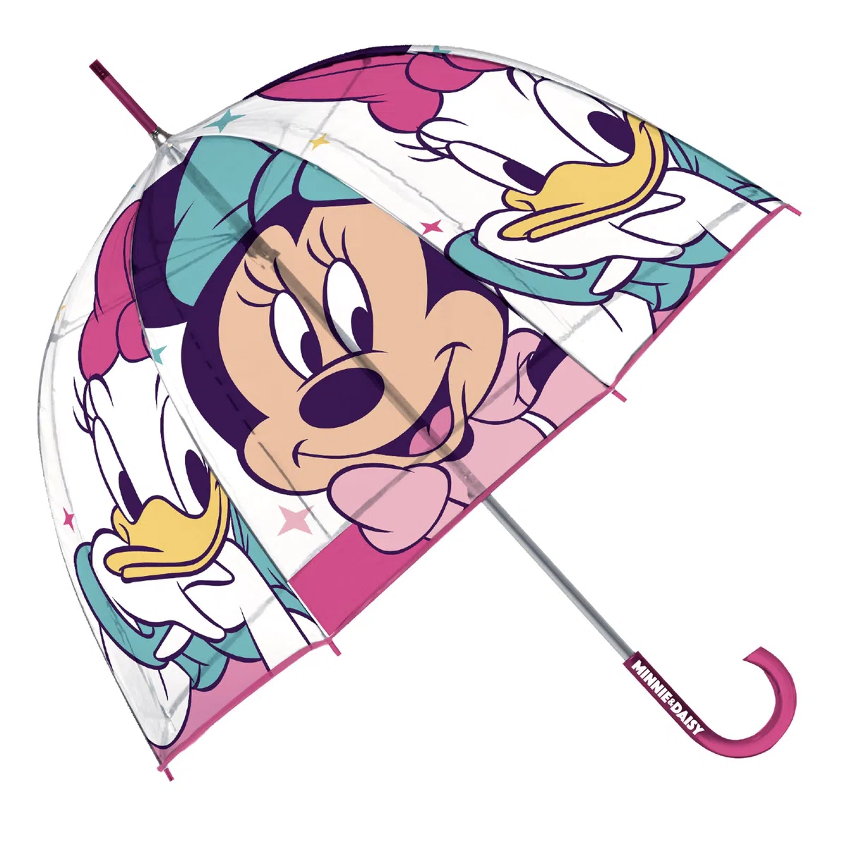 ARDITEX Ombrello per bambini, trasparente, Minnie Mouse, EVA, 67 cm, a forma di bolla, apertura manuale, 8 pannelli