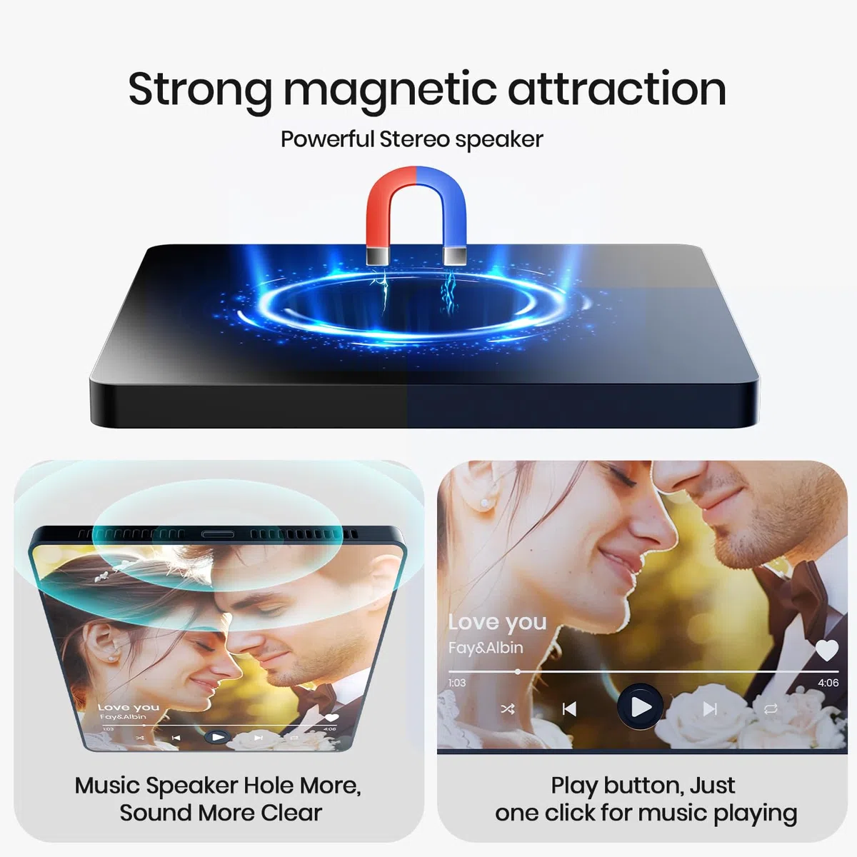 Magnete da Frigorifero con Album Musicale Personalizzato，lettore musicale personalizzabile con foto, compleanno San Valentino Natale canzone spotify regalo