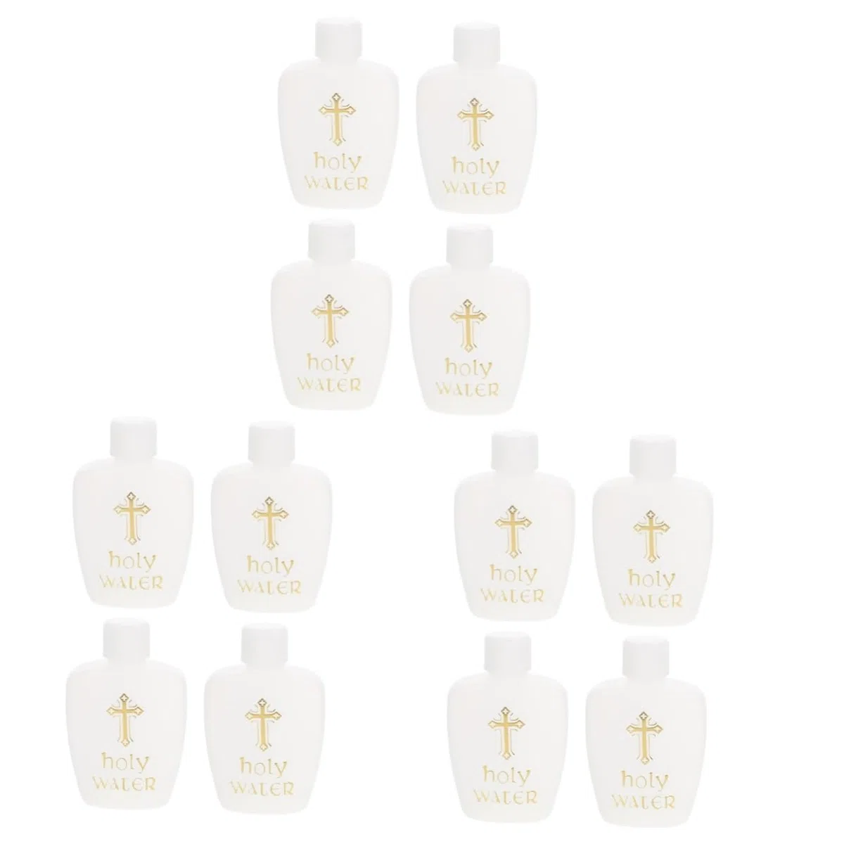 Cabilock Set Di 3 Bottiglie Per Acqua Santa Ricaricabili Bottiglie Vuote in Plastica Bianca Contenitori Per Acqua Stile Farmacia Per Decorazione E Uso Quotidiano