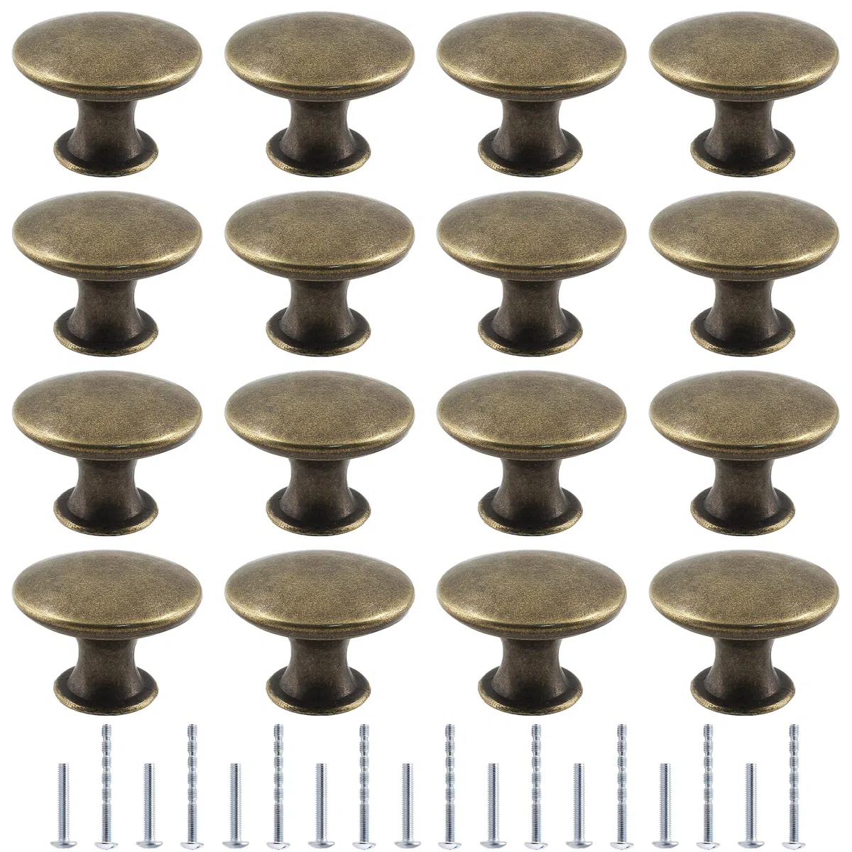 Pomelli rotondi vintage per cassetti da cucina, 30 mm, in bronzo anticato, per cassettiera, armadio, bagno, 16 pezzi