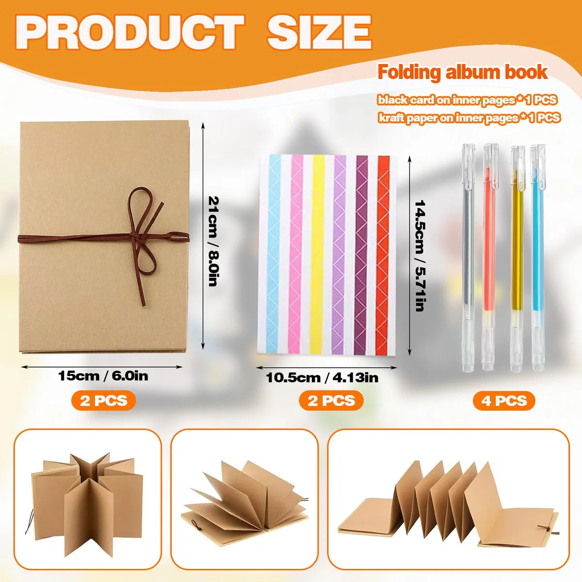 Album Scrapbooking,Album Portafoto Scrapbook Copertina rigida con fisarmonica in stile fai da te，Scrapbooking Albums Unico per foto 36 pagine vuote, per feste di laurea, compleanno, matrimonio, laurea