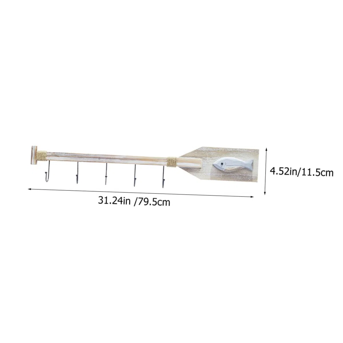 DOITOOL Gancio a Muro in Legno Stile Appendiabiti Per Parete Ganci Attaccapanni Da Muro Multiuso Per Bagno Cucina Soggiorno 31.3X4.5X1.4 Pollici