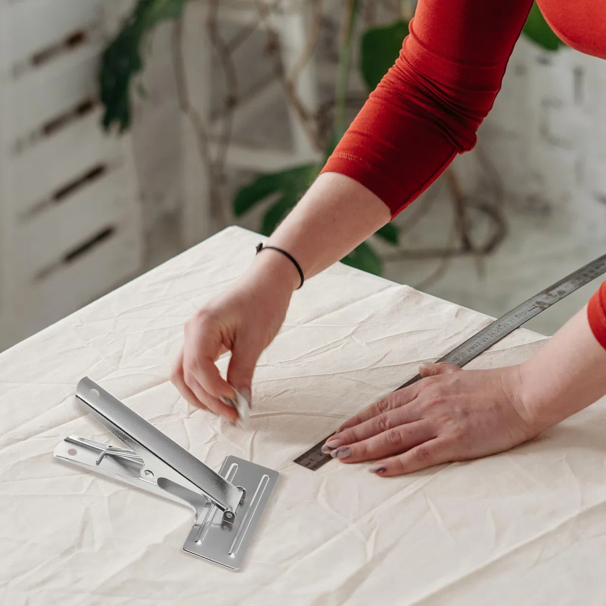 Clip per Cucito in Acciaio Inossidabile Argento, Pratica Pinza per Stoffa, per Quilting e Cucito, Mantiene Tessuto Intatto