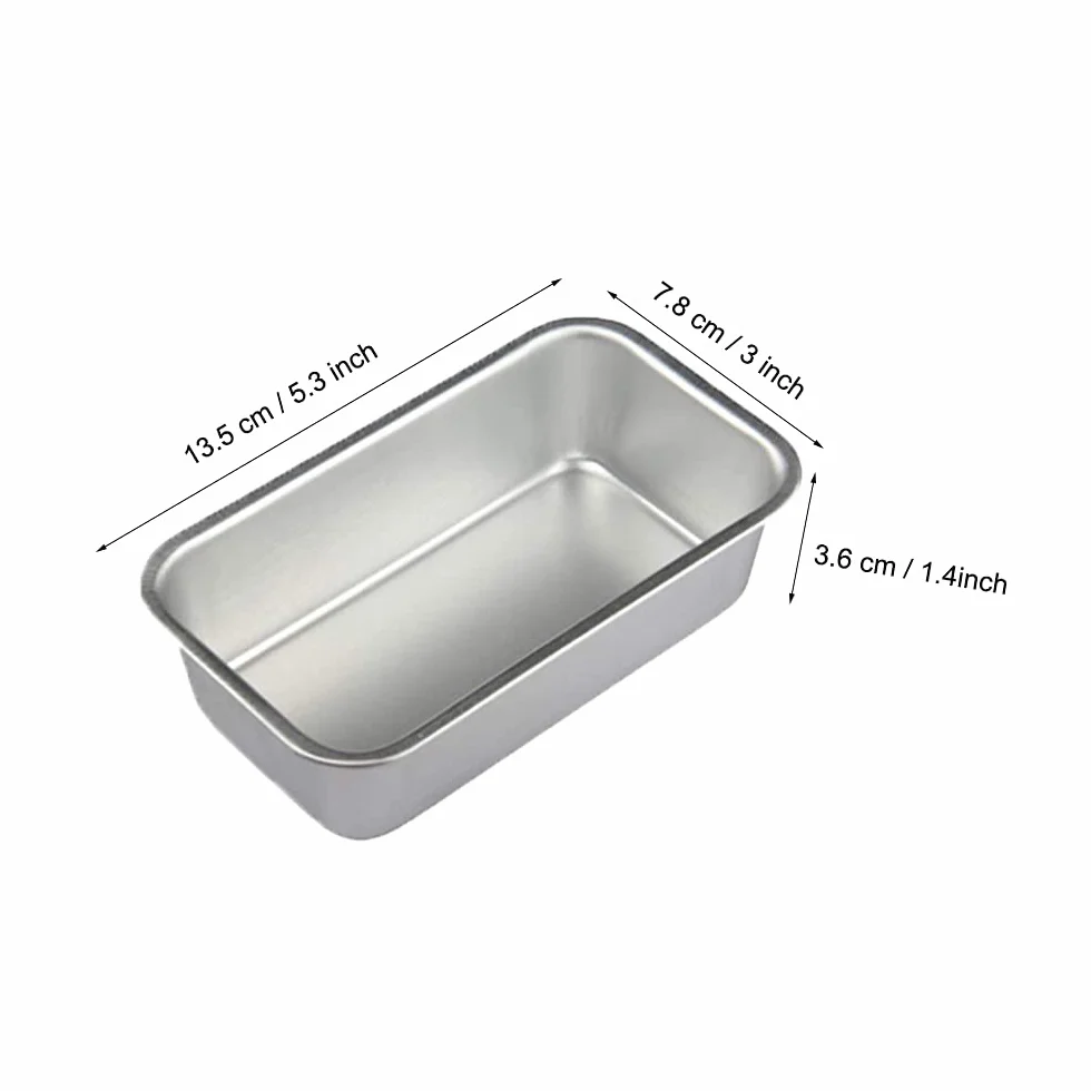 3 Pezzi Stampo per Toast, Stampo in Rettangolare, Teglie per Pane, Antiaderente, Non Tossico, Lavabile in Lavastoviglie, Facile da Pulire, Lega di Alluminio, per Pane, Torte (13,5 x 7,8 x 3,6 cm)