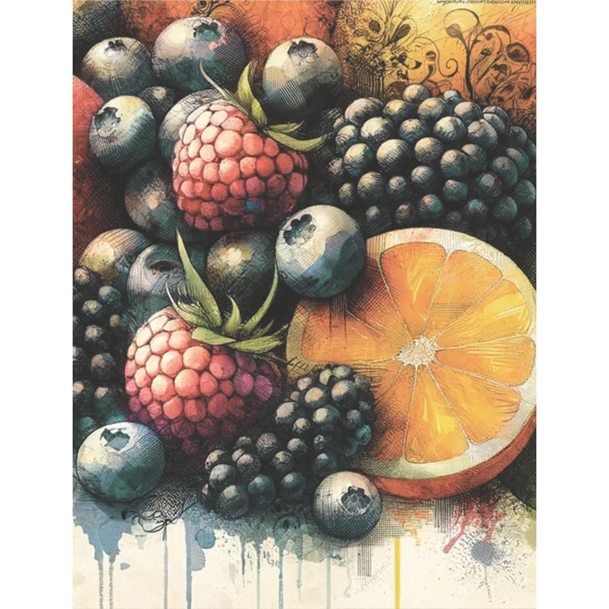 Carta di Riso frutta mista, 20 x 26,6cm (6 pezzi) - 6 disegni per scrapbooking, cartoline, artigianato, decoupage da CRAFT KREATIVELY