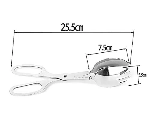 Gwill - Pinze per insalata, cucchiaio, forchetta, in acciaio INOX