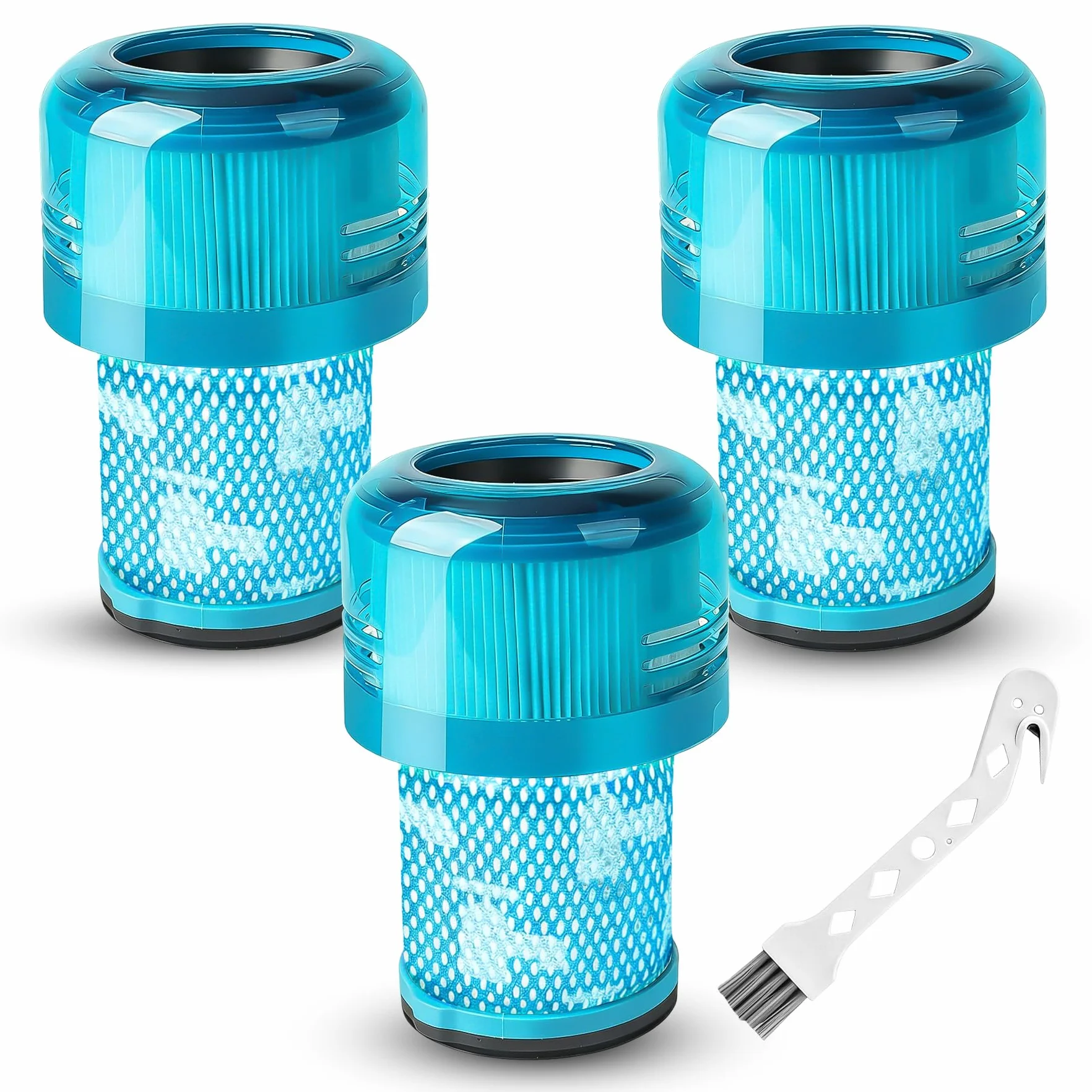 3 filtri per aspirapolvere Dyson V12 Detect Slim, filtro Dyson v12 Detect Slim Absolute con spazzola di pulizia, filtro Dyson V12, Absolute Extra/Total Clean/Fluffy