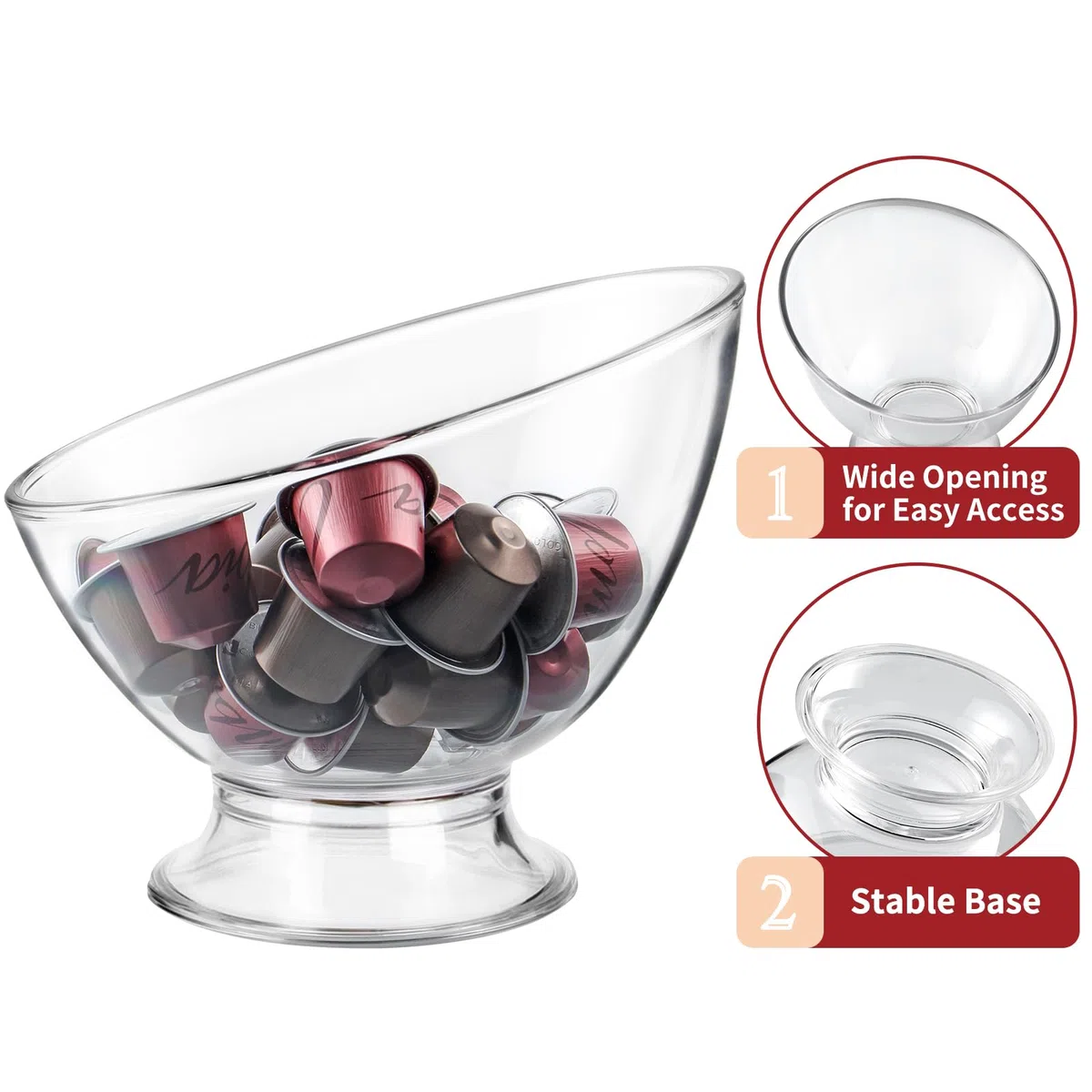 Contenitore per capsule di caffè, porta lattiera, ciotola organizer per cialde di caffè