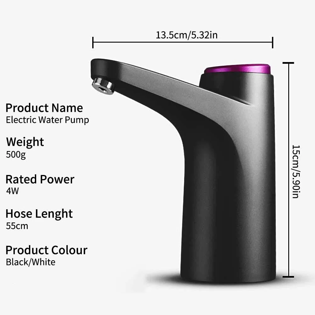 Dispenser Di Acqua, Usb Ricarica Automatica Pompa Per Acqua Portatile Elettrica, Bottiglia Universale Da 3-5 Galloni, Erogatore D'Acqua Portatile Elettrico Senza Fili Per Interni Ed Esterni