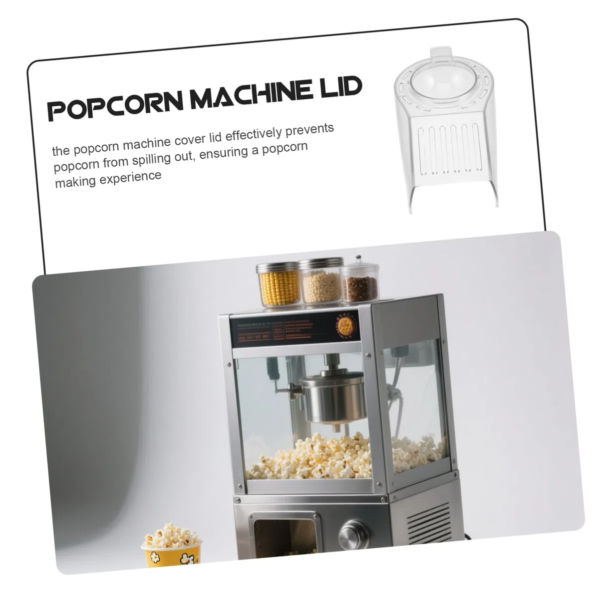 IMIKEYA Coperchio trasparente resistente al calore per macchina popcorn, copertura acrilica per macchina automatica, ricambio per mantenere sapore e pulizia