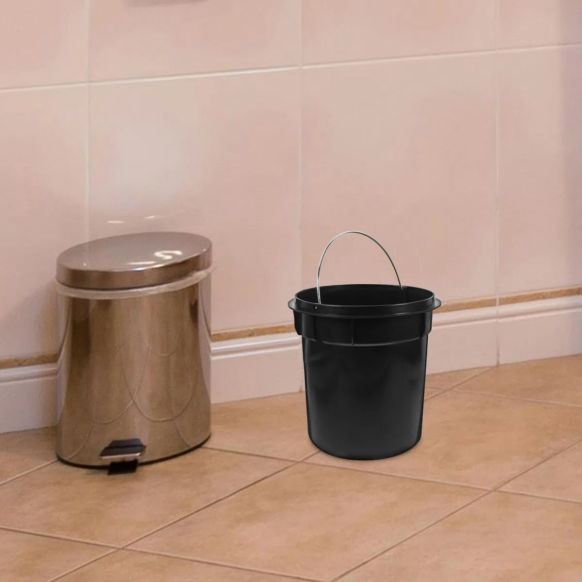 Homoyoyo Secchio Interno Rotondo con Manico per Pattumiera Bidone Spazzatura Bagno e Cucina Ricambio Estraibile Versatile per Casa e Ufficio