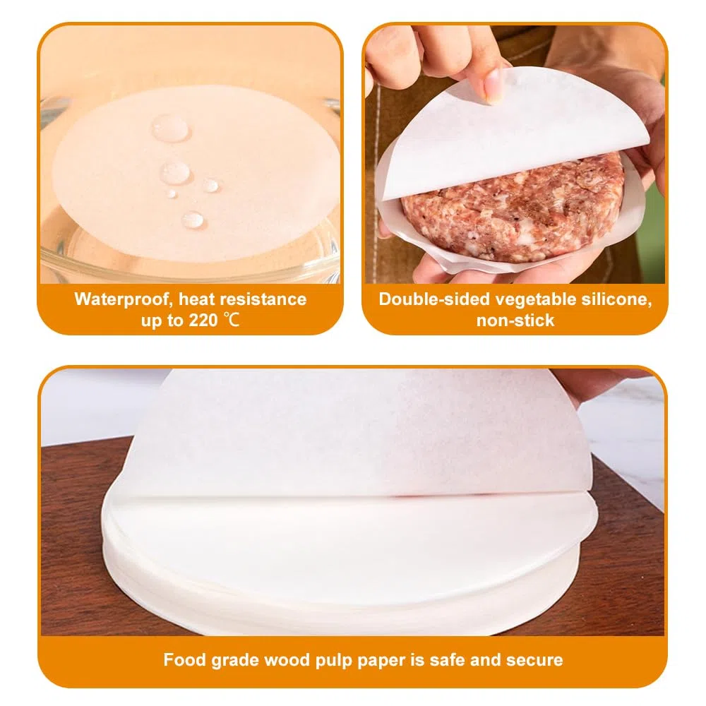 500 Pezzi Carta per Hamburger 15cm, Carta Oleata per Hamburger, Carta Da Forno Rotonda, Carta per Hamburger, Carta Antiaderente per Hamburger, per Pressa per Hamburger, 15 x 15 cm