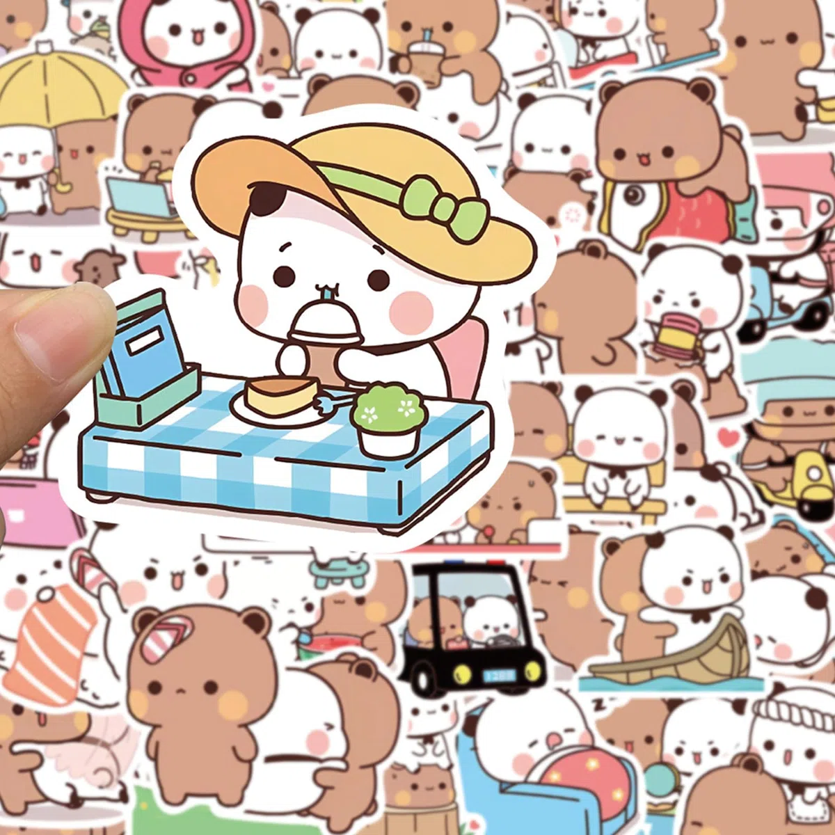 110 Pezzi Adesivi Bubu Dudu per bambini, Dudu Bubu Simpatica Decorazione, Cartone Animato Panda Adesivi impermeabili, Decorazione per laptop, skateboard, scrapbook, borraccia, bambini