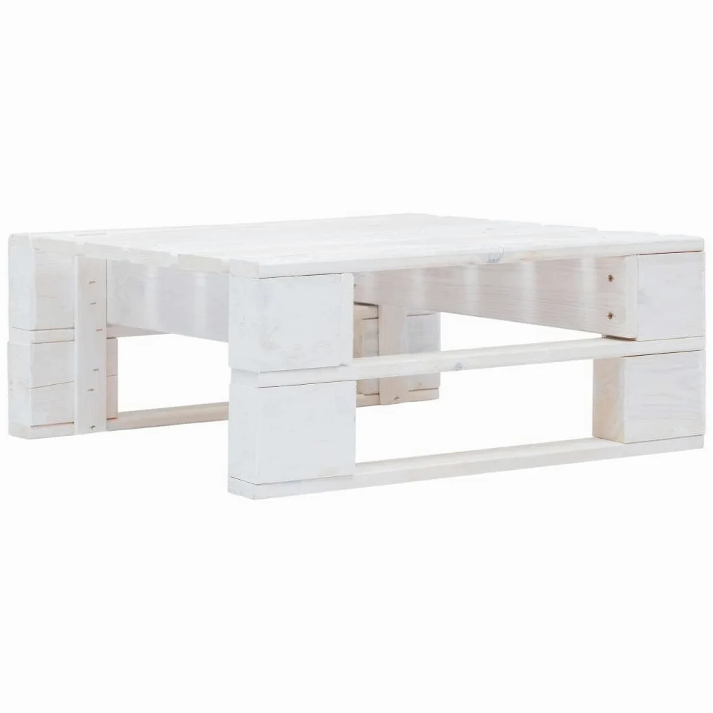 vidaXL Ottomana da Giardino con Pallet Robusto Stile Rustico Sedia Sgabello Esterni Patio Bianca 60x60x25 cm Legno di Pino Impregnato