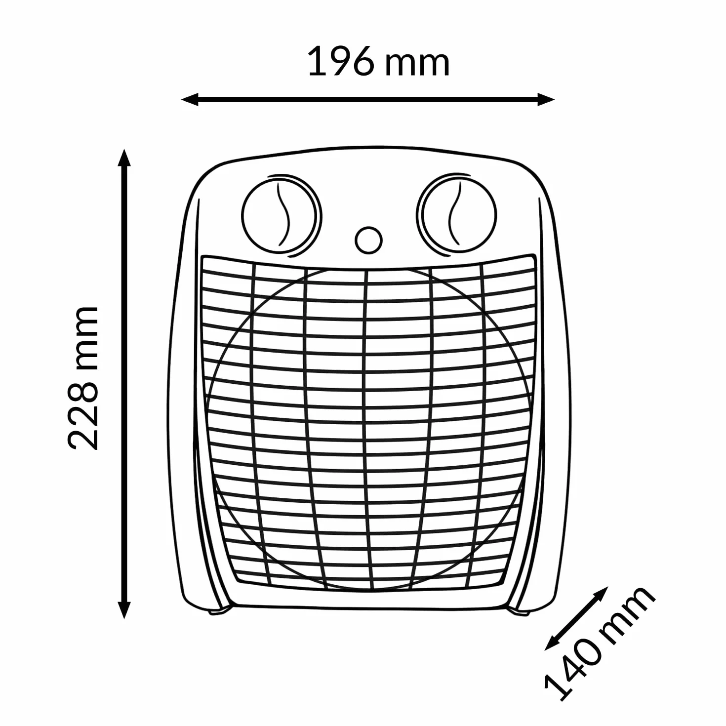 M Mimotec – Termoventilatore elettrico White Comfort 2000W Mimotec, riscaldamento portatile da pavimento, doppia potenza 1000/2000W, bassa rumorosità <53 dB, IP20, per ambienti fino a 20 m²